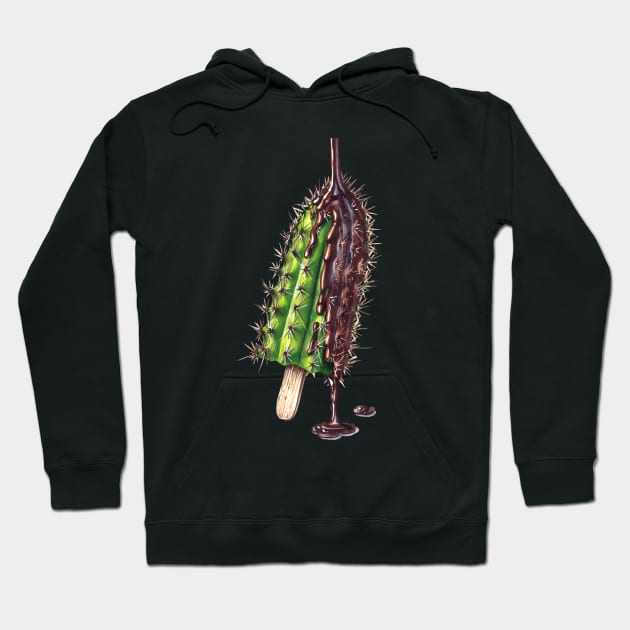 Cactus in chocolate Hoodie by artisjourney